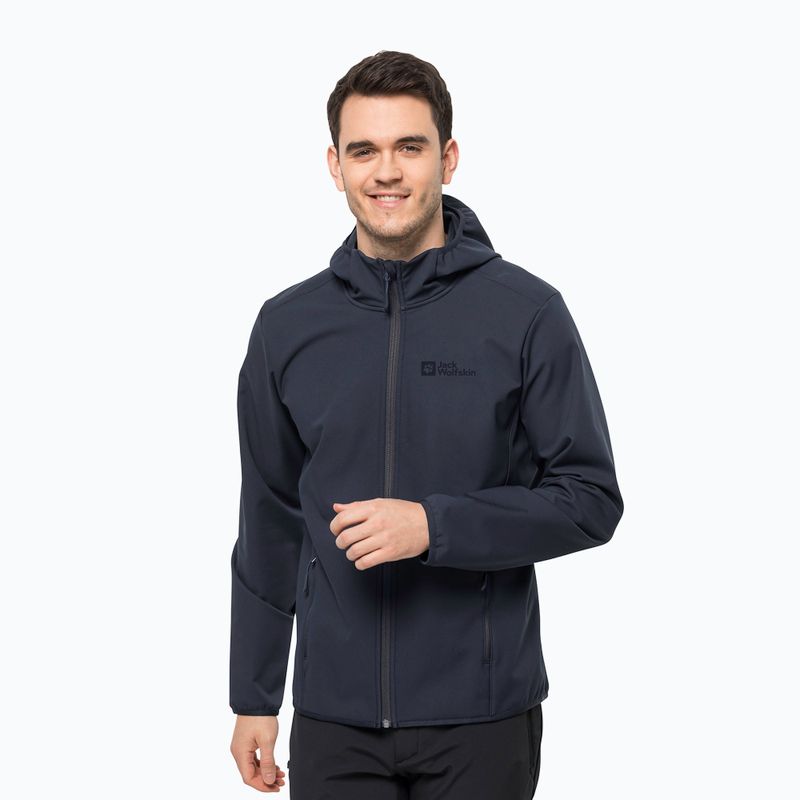 Pánská softshellová bunda Jack Wolfskin Bornberg Hoody tmavě modrá 1307471_1010