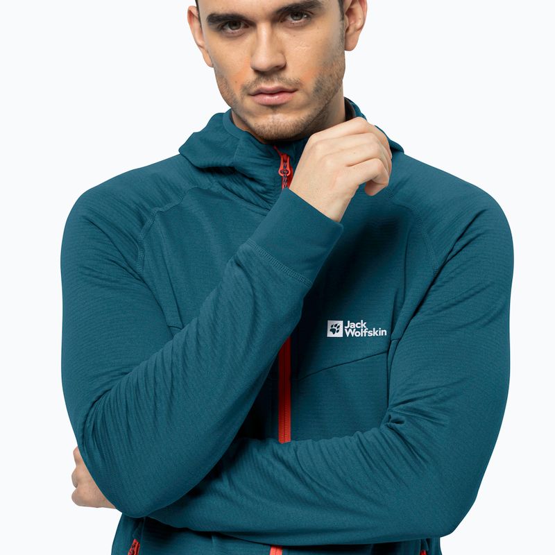 Pánská fleece mikina Jack Wolfskin Hydro Grid Hooded FZ modrá 1710002 3
