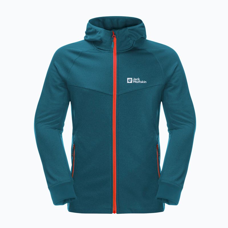 Pánská fleece mikina Jack Wolfskin Hydro Grid Hooded FZ modrá 1710002 6