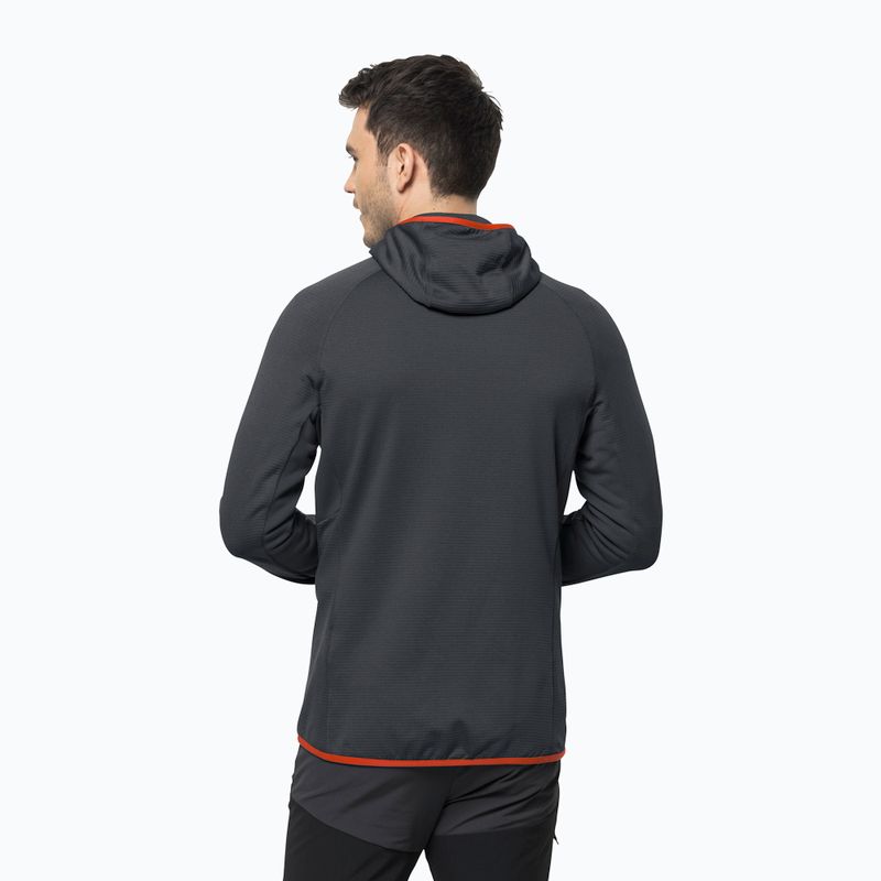 Pánská fleece mikina Jack Wolfskin Hydro Grid Hooded FZ šedá 1710002 2