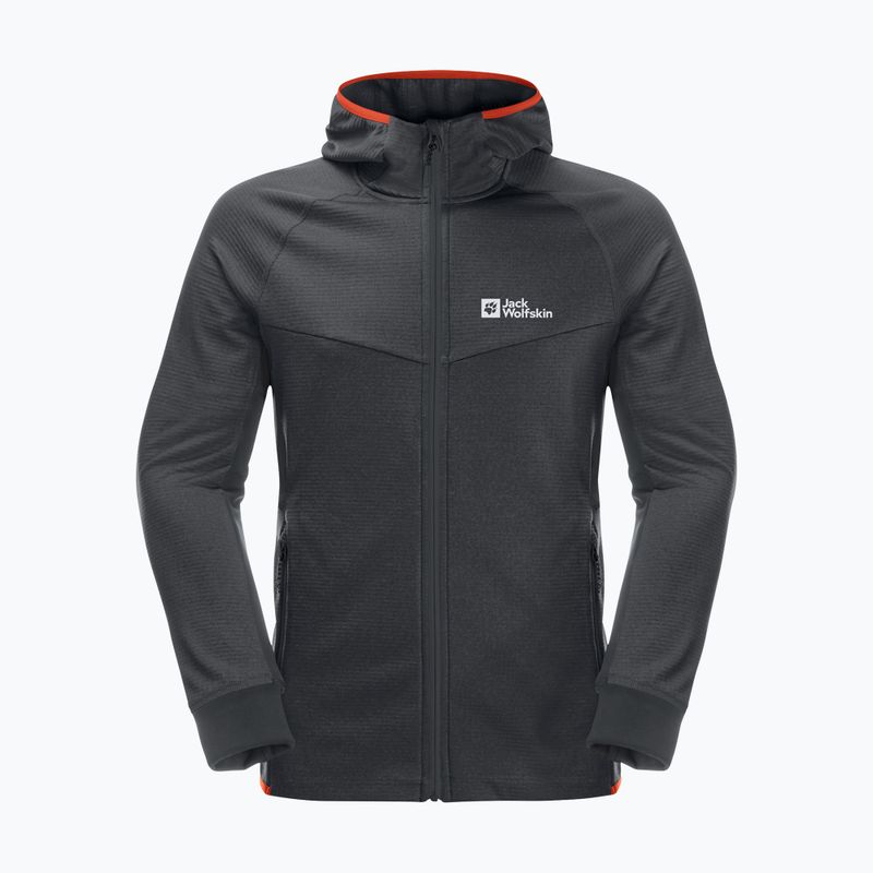 Pánská fleece mikina Jack Wolfskin Hydro Grid Hooded FZ šedá 1710002 6