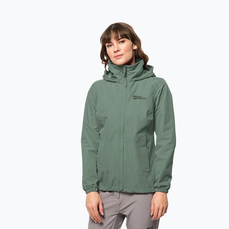 Dámská nepromokavá bunda Jack Wolfskin Stormy Point 2L zelená 1111202