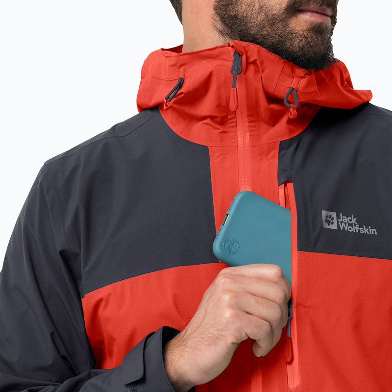 Pánská nepromokavá bunda Jack Wolfskin Go Hike červená 1114051 3