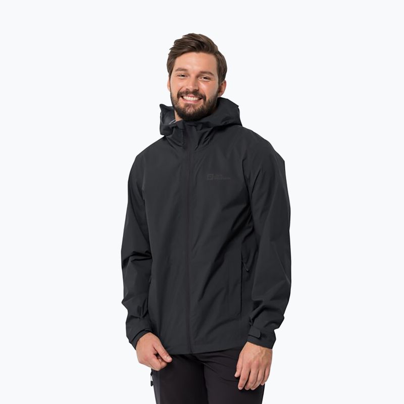 Jack Wolfskin pánská bunda do deště Elsberg 2.5L černá 1115881_6000_003