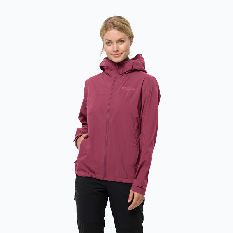 Jack Wolfskin dámská bunda do deště Elsberg 2.5L červená 1115951_2198_005