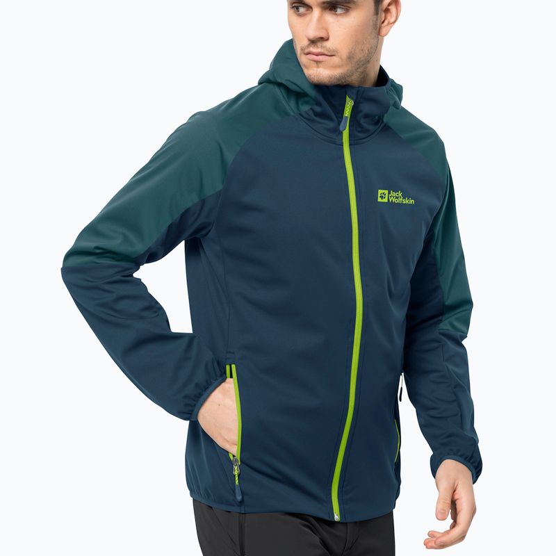 Pánská softshellová bunda Jack Wolfskin Feldberg Hoody tmavě modrá 1306922 4