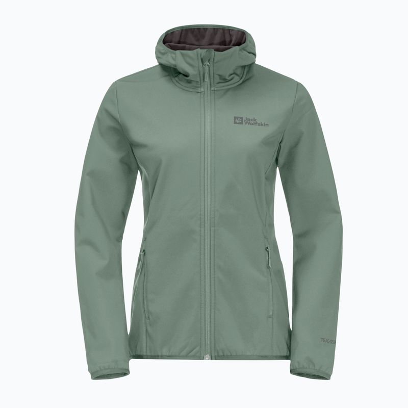 Dámská softshellová bunda Jack Wolfskin Bornberg Hoody zelená 1307691 4