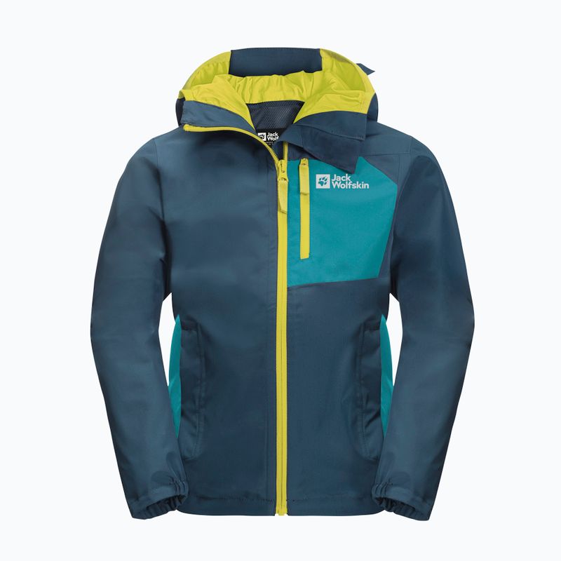 Dětská nepromokavá bunda  Jack Wolfskin Active Hike tmavě modro-zelená 1609251