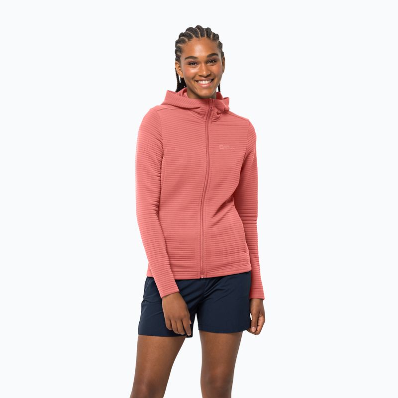 Dámská trekingová mikina Jack Wolfskin Modesto Hooded růžová 1706254