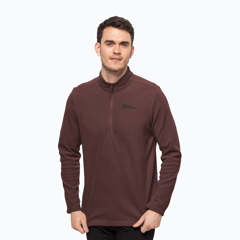 Pánská trekingová mikina Jack Wolfskin Taunus HZ bordó 1709522