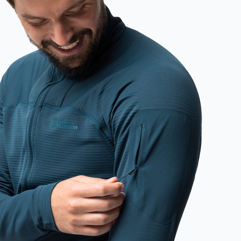 Pánská trekingová mikina Jack Wolfskin Prelight FZ tmavě modrá 1711001 3