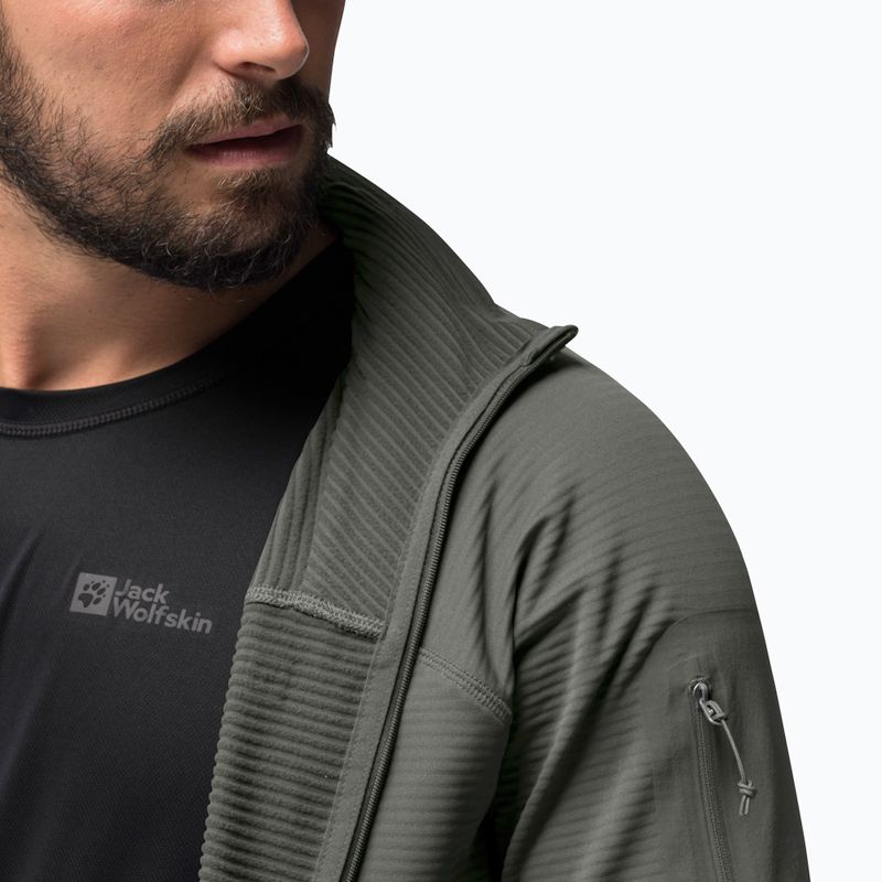 Pánská trekingová mikina Jack Wolfskin Prelight FZ zelená 1711001 4