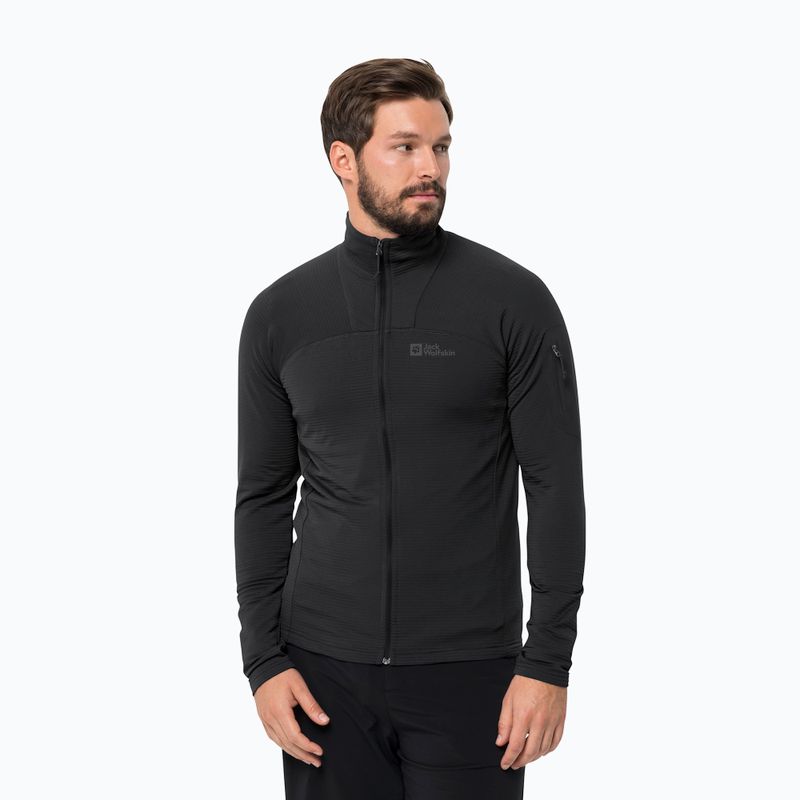 Pánská trekingová mikina Jack Wolfskin Prelight FZ černá 1711001
