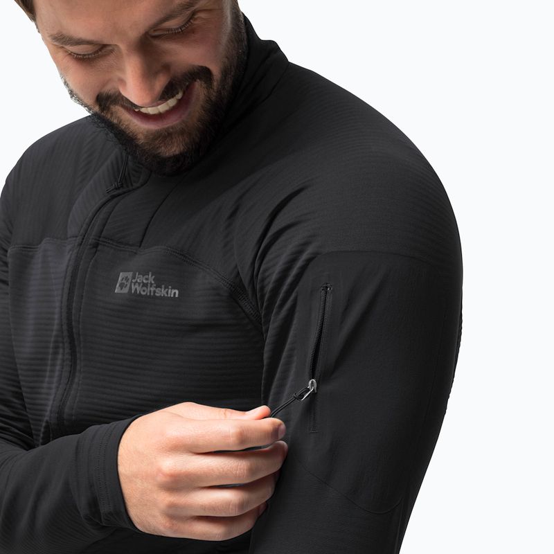 Pánská trekingová mikina Jack Wolfskin Prelight FZ černá 1711001 3