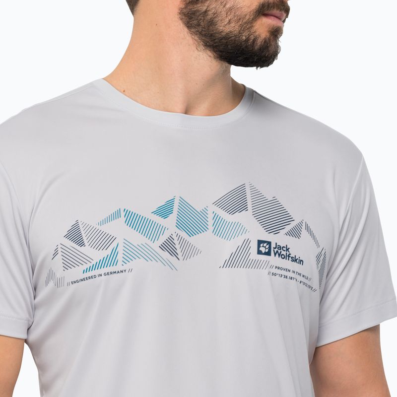 Pánské trekingové tričko Jack Wolfskin Peak Graphic bílé 1807183 3