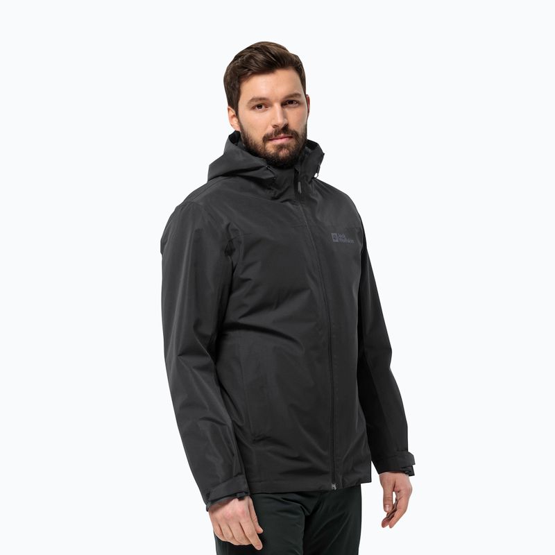 Pánská bunda 3v1  Jack Wolfskin Taubenberg 3In1 black 6001
