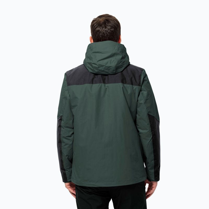 Jack Wolfskin pánská bunda do deště Jasper 3v1 černá olivová 3