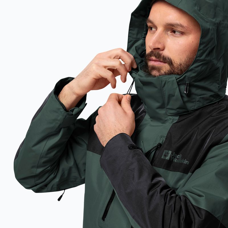 Jack Wolfskin pánská bunda do deště Jasper 3v1 černá olivová 5