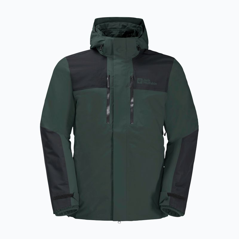 Jack Wolfskin pánská bunda do deště Jasper 3v1 černá olivová 8