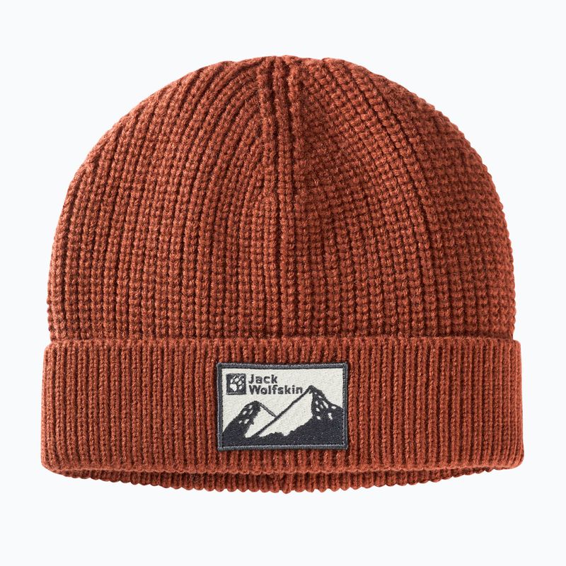 Jack Wolfskin Edo Badge Beanie karmínová zimní čepice 8