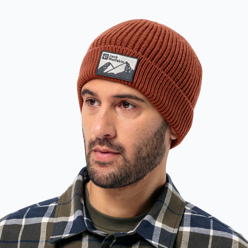 Jack Wolfskin Edo Badge Beanie karmínová zimní čepice 7