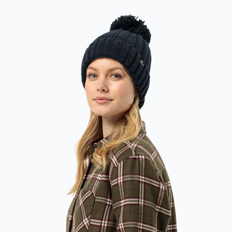 Dámská zimní čepice Jack Wolfskin Highloft Knit Beanie night blue 2