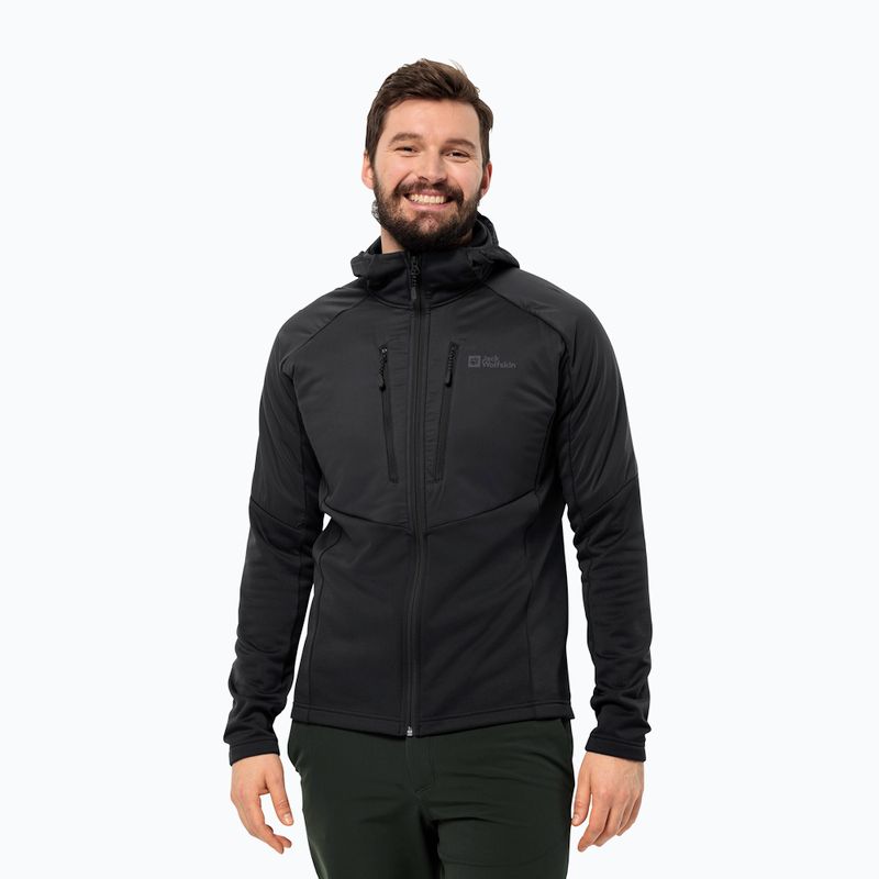 Jack Wolfskin pánská péřová bunda Alpgrat Pro Ins Fz černá