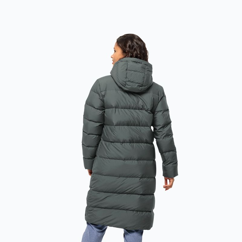 Dámský péřový kabát Jack Wolfskin Frozen Palace slate green 2