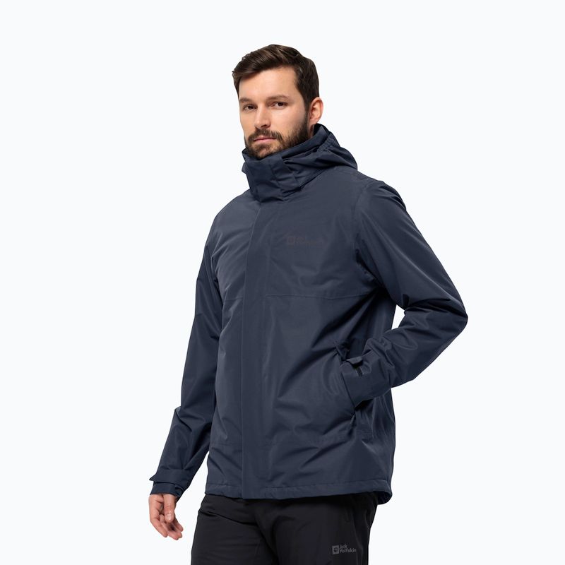 Jack Wolfskin pánská bunda do deště Feldberg Luntal 3v1 noční modrá 2