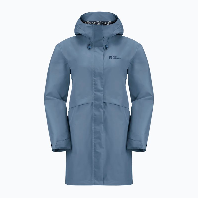 Dámský kabát do deště Jack Wolfskin Cape West Coat elemental blue 7