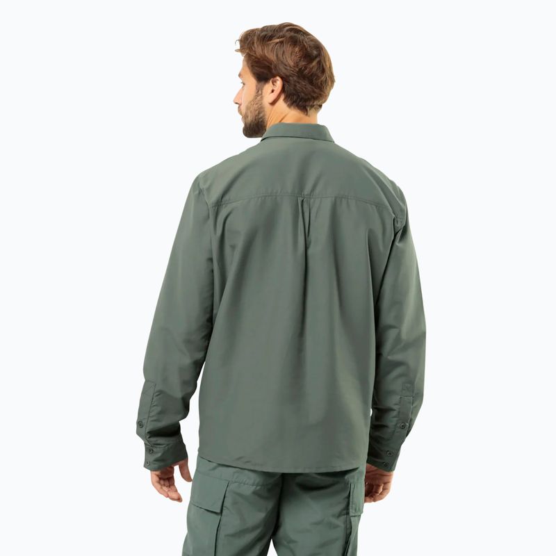 Pánská treková košile Jack Wolfskin Barrier L/S hedge green 2