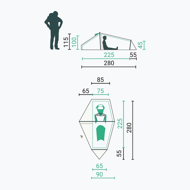 Trekový stan pro 1 osobu Jack Wolfskin North Timer island moss 2