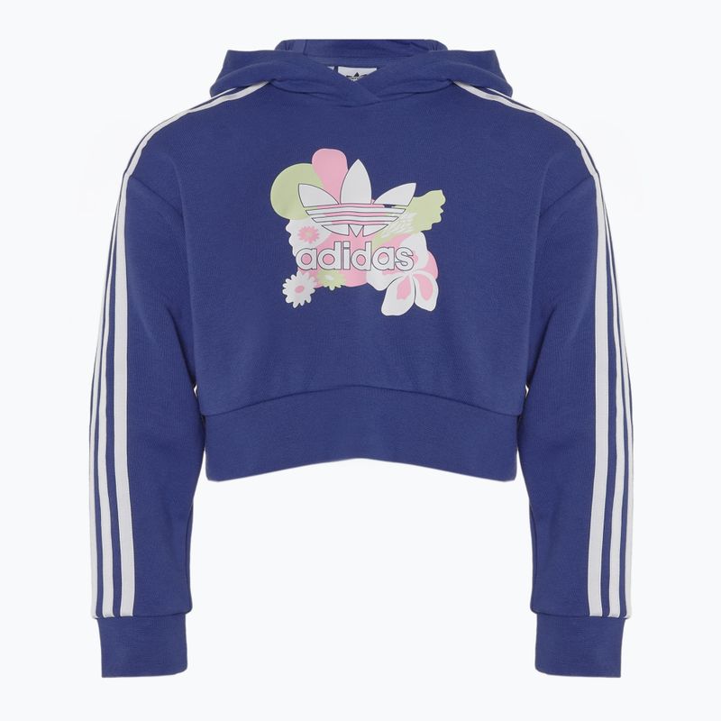 Dětská mikina Adidas Cropped Floral legacy indigo