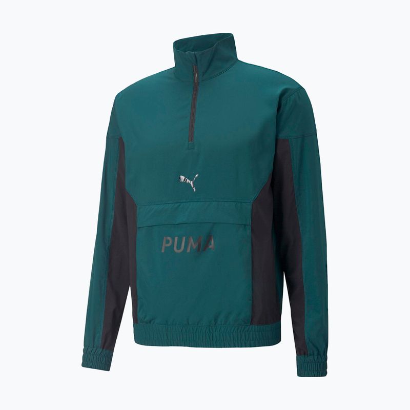 Pánská treninková bunda PUMA FIT Woven 1/2 ZIP zelená 522129 24