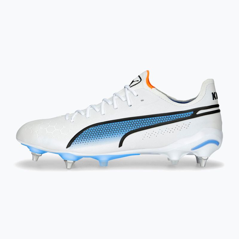 Pánské kopačky PUMA King Ultimate MXSG puma white/puma black/blue glimmer/ultra orange 11