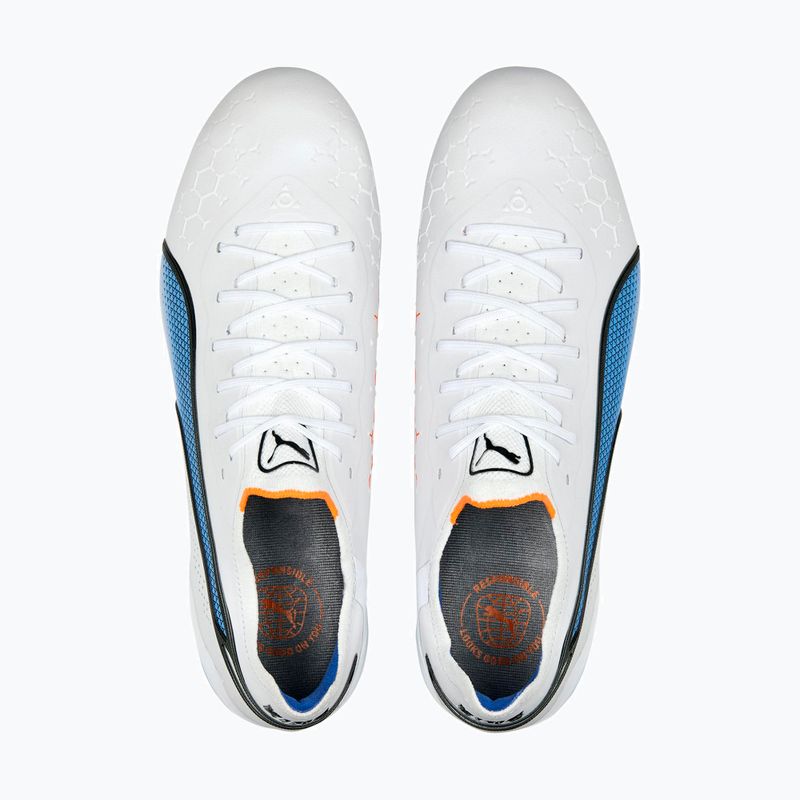 Pánské kopačky PUMA King Ultimate MXSG puma white/puma black/blue glimmer/ultra orange 15