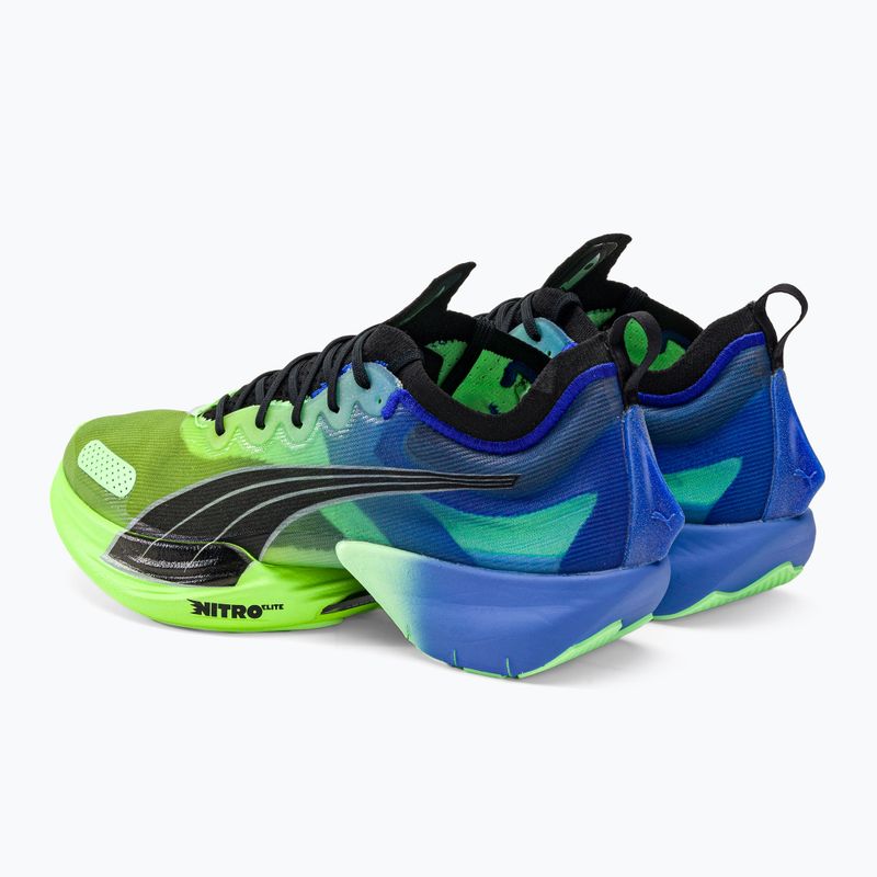 Pánská běžecká obuv PUMA Fast-R NITRO Elite Carbon royal sapphire/fizzy lime 3