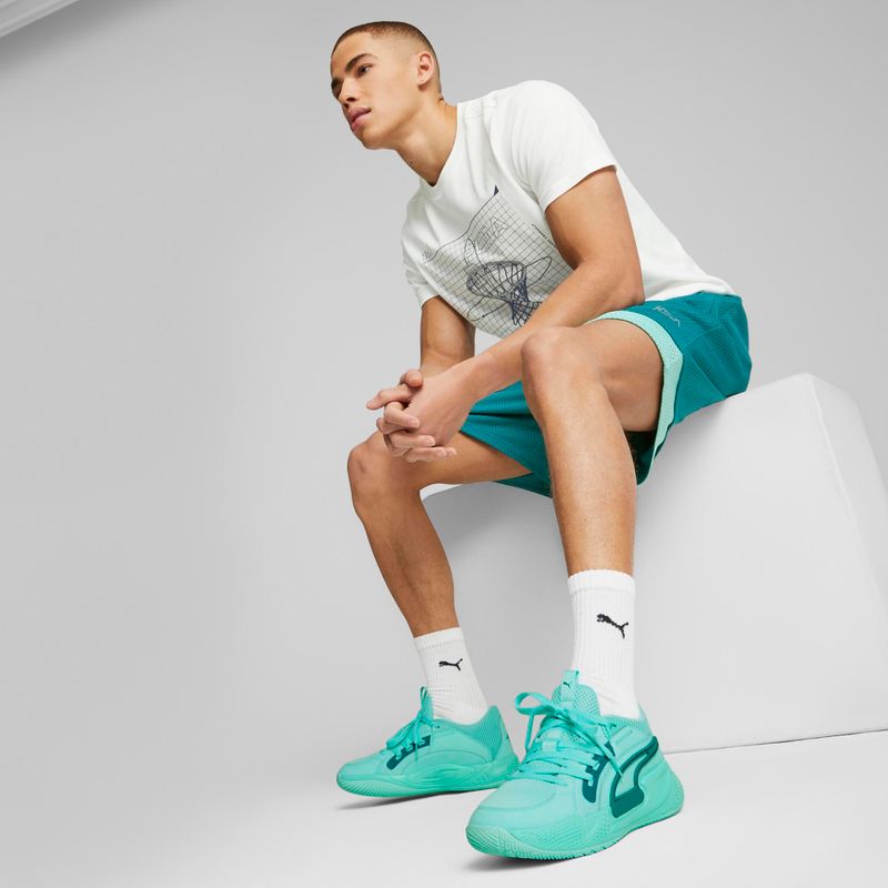 Pánská basketbalová obuv PUMA Court Rider electric peppermint/green lagoon 15