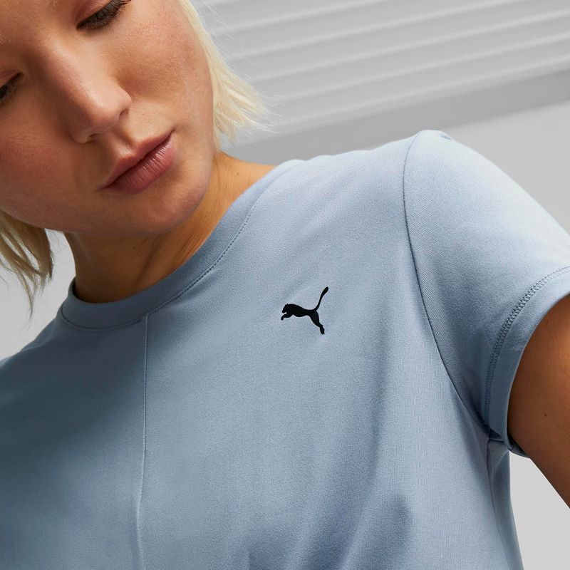 Dámské tričko na jógu PUMA Studio Yogini Lite Twist modré 523164 18 5