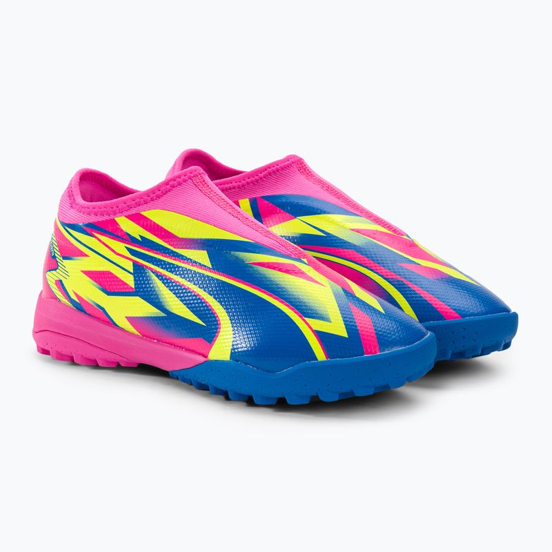 PUMA Match Ll Energy TT + Mid Jr dětské kopačky luminous pink/ultra blue/yellow alert 4