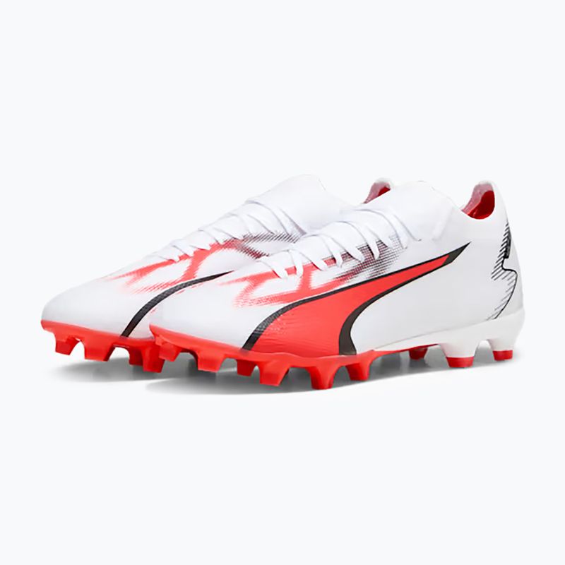 PUMA Ultra Match FG/AG pánské kopačky puma white/puma black/fire orchid 13