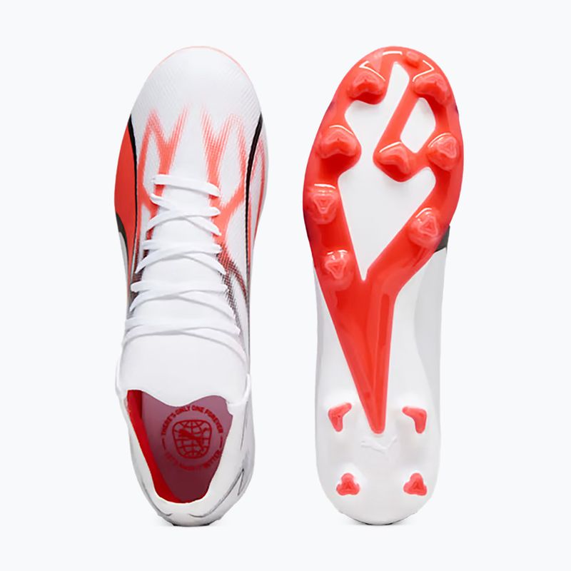 PUMA Ultra Match FG/AG pánské kopačky puma white/puma black/fire orchid 14