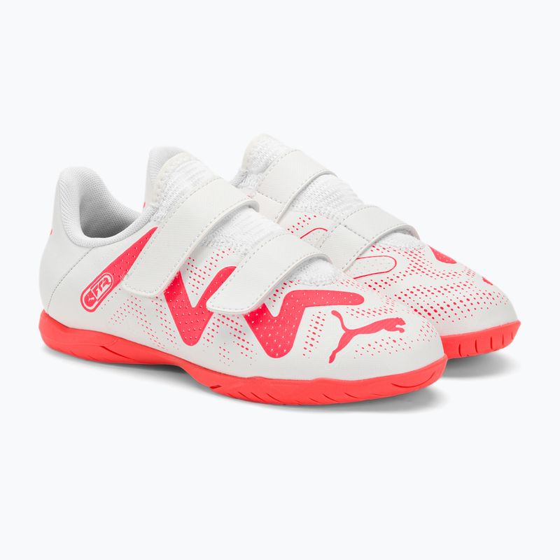 PUMA Future Play IT V Jr dětské kopačky puma white/fire orchid 4