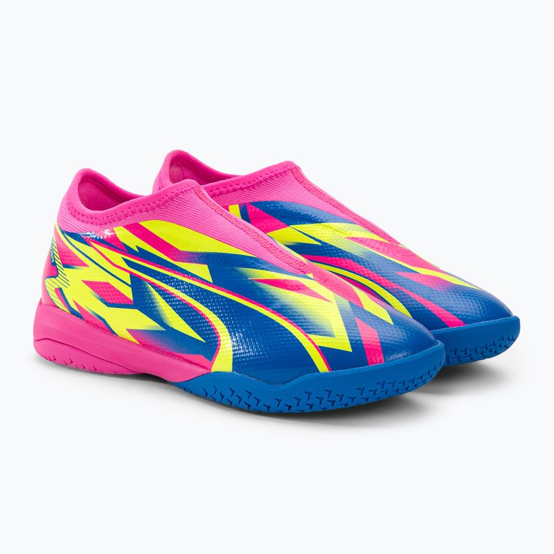 Dětské kopačky PUMA Ultra Match LL Energy IT+Mid Jr luminous pink/ultra blue/yellow alert 4