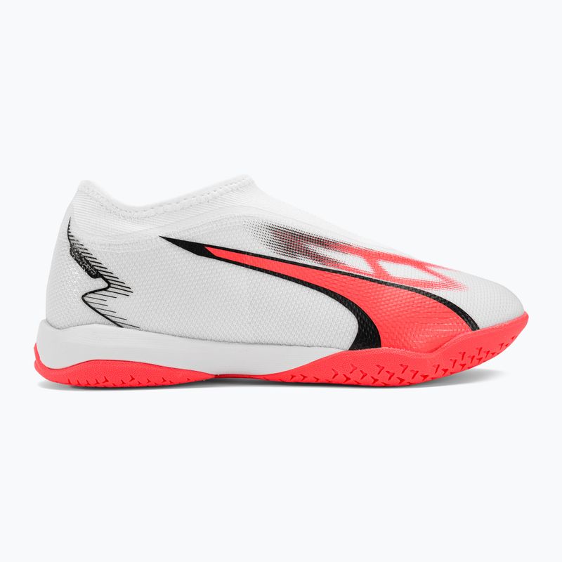 PUMA Ultra Match LL IT + Mid Jr dětské kopačky puma white/puma black/fire orchid 2