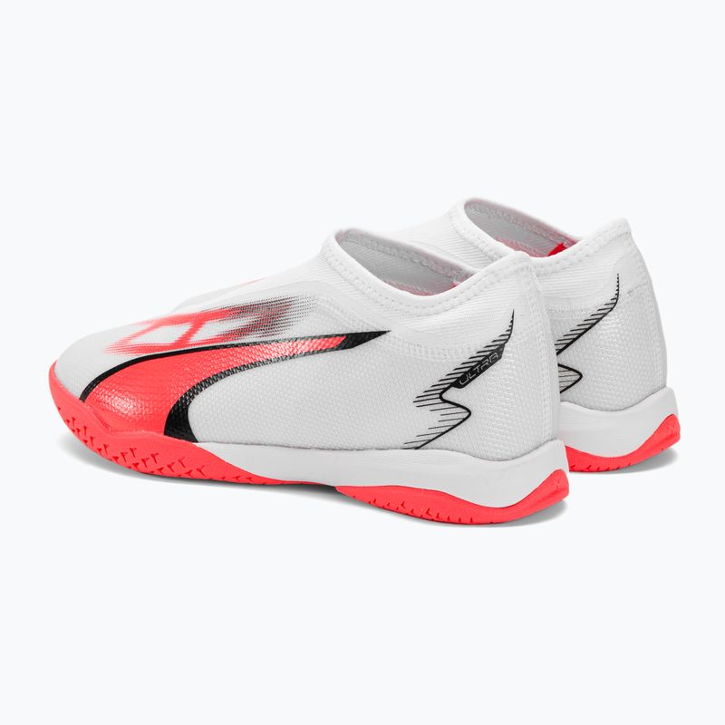 PUMA Ultra Match LL IT + Mid Jr dětské kopačky puma white/puma black/fire orchid 3