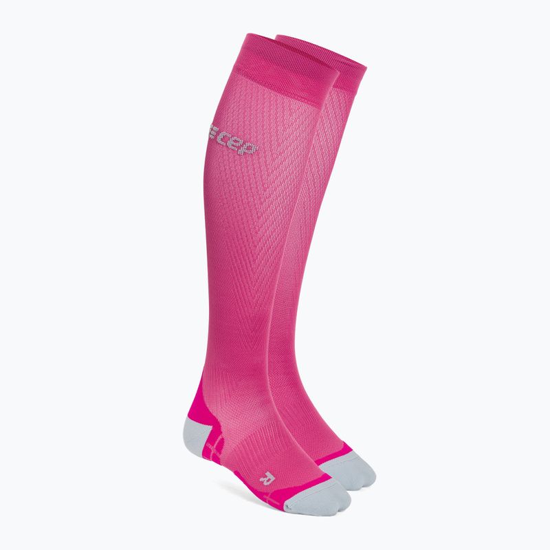 Dámské kompresní běžecké ponožky  CEP Ultralight pink/dark red