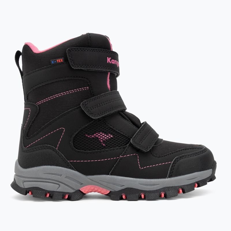 Dětské sněhule KangaROOS K-Robi KTX jet black/daisy pink  2