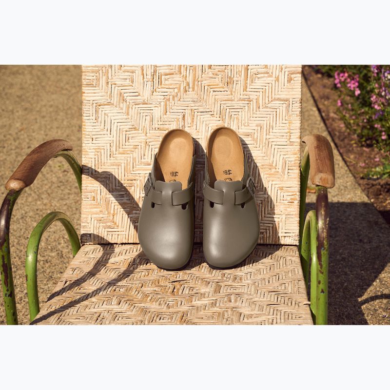 Nazouváky  BIRKENSTOCK Boston NL Regular smooth leather concrete gray 6