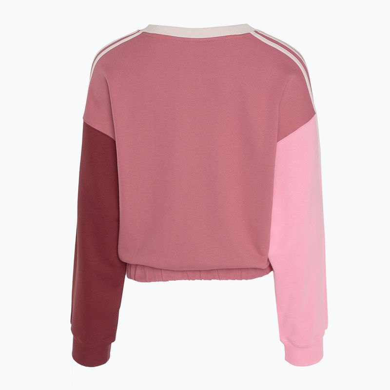 Dámská mikina Adidas Essentials 3-Stripes Crop pink strata/shadow red/bliss pink/wonder quartz 2